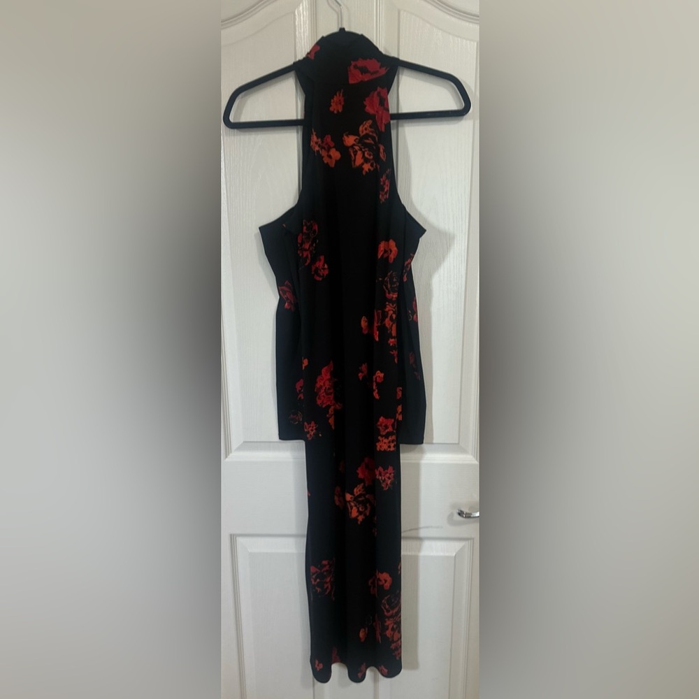 Women’s WAYF Twin Flame Long Sleeve Cold Shoulder Red Black Dress. Size S. - Picture 7 of 8